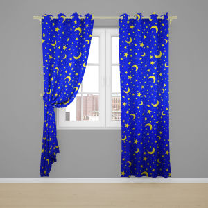 Gorden/hordeng/tirai anak smockring motif karakter FREE hook&tali size L120cm X T225cm