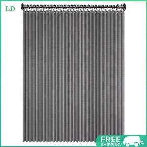 COD [Free Shipping] Waterproof Magnetic Shower Curtain with Folding Design and Hooks for Bathroom Privacy and Decor