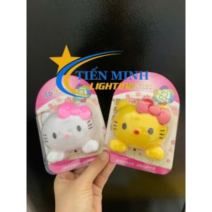 Đèn ngủ hình mèo nơ công tắc bấm dễ thương dùng phòng ngủ phòng khách - giao màu ngẫu nhiên