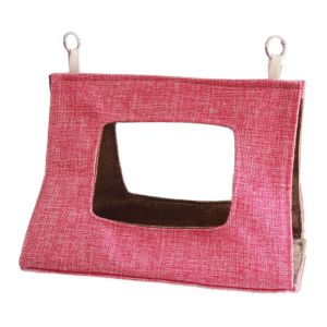 DEQIX Ventilated Parrot Tent Cool Triangular Bird Hammock Bird Cage Accessories Hanging Bird House Summer