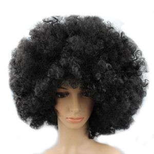 GOUPO Halloween Gift Football Fans Props Clown Cosplay Black Afro Curly Wig Curly Hair Children/Adults Dressing Colorful Wigs