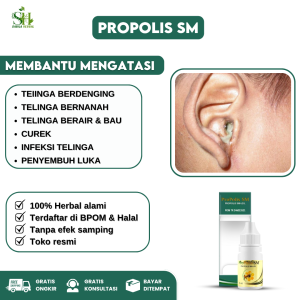 Propolis SM Asli 100% Original Obat TEIINGA BERDENGING - TELINGA BERNANAH - TELINGA BERAIR & BAU CUREK - INFEKSI TELINGA - PENYEMBUH LUKA Sudah BPOM & Halal MUI