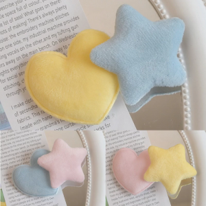 Star Heart Hair Clip Cute Mini Heart Sweet Star Hairpins Star Decorative Headwear Plush Hair Pins Clip Barrettes