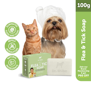 Dr. Shiba Anti Flea & Tick Soap for Dogs & Cats | Keeps your Pet Protected and Itch-Free | Soothes and Moisturizes Irritated Skin | Uses the Natural Power of Citronella Eucalyptus and Neem oil