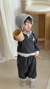 Baby boy clothes for autumn 2026 Childrens Autumn Clothing Korean Style Boys Outfit Sweatshirt and Sweatpants Two-Piece Set
