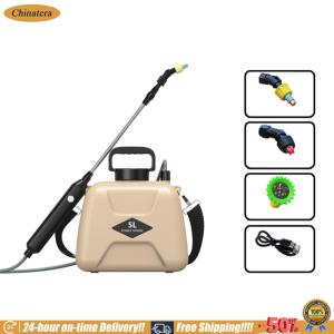 [Chinatera Brand Store]5L Power Watering Can USB Rechargeable Garden Irrigation Sprinklers 2 Modes Telescopic Handle 360 Rotating Nozzle with Shoulder Strap Garden Supplies