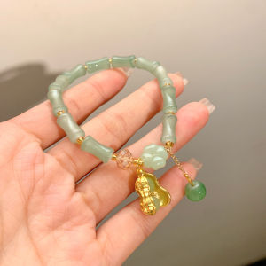 Fashion Lucky Peanut Bracelet Chinese Style Bamboo Joint Bracelet Beaded Fringe Bracelet for Women