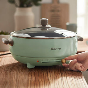 Bear electric hot pot 1200W household 5L multi-function pancake machine pancake pancake pan indoor wok integrated electric grill smokeless