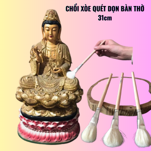 Chổi quét bụi XòeCọ Xèo Trắng Quét dọn Bàn thờ 23cm