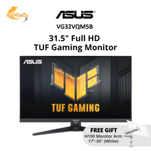 ASUS TUF Gaming VG32VQM5B Gaming Monitor - 31.5-inch with Free H100 White