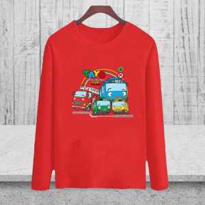 Kaos lengan panjang anak usia 1-12 tahun motif mobil tay