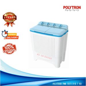POLYTRON Mesin Cuci 2 Tabung 7 KG PWM 7073 Anti Kusut Cuci Pengering