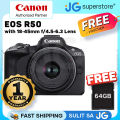 Canon EOS R50 Mirrorless Camera with RF-S 18-45mm f/4.5-6.3 IS STM Lens Kit, 24.2MP APS-C CMOS Sensor DIGIC X Processor, 4K UHD Video, Wi-Fi & Bluetooth, Digital Teleconverter, Touch Screen LCD Display, Vlogging & Live Streaming Ready | JG Superstore. 
