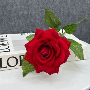 5-10 Cành Hoa Hồng Nhung Nở 1B  bó hoa trang trí tiệc sự kiện. Hoa Lụa LyLy Decor