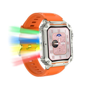 Rayvasi SmartWatch Pria P3 HD 1.91 Inch Full Touch Screen Color Changing Lights Sport Call Reminder