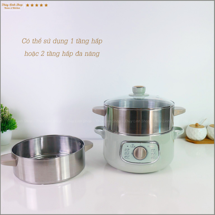 MÁY HẤP ĐIỆN ĐA NĂNG - NỒI HẤP BEAR INOX 2 TẦNG BEAR DUNG TÍCH 10L ...
