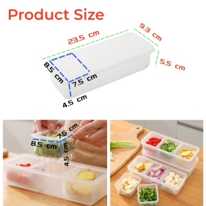 Food Storage Container Refrigerator Fresh-keeping Box Three-grid Drain Basket Pastic Kitchen Fruit Storage Case with Lid