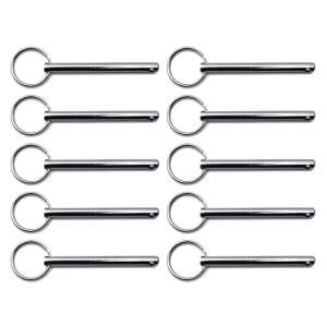 Carbon Steel Quick Release Button Head Locking Pins Multiple Size Option Easy to Pull Rings Design for Machinery 10 Pack