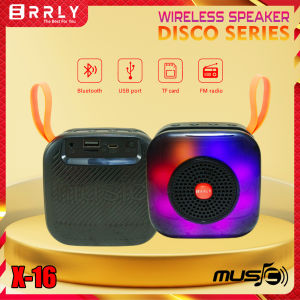Speaker ERRLY X16 Bluetooth Portable LED Disco RGB Speker Wireless TWS 2 IN 1 Power Bass + Stand Hp