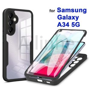 For Samsung Galaxy A34 A54 A14 A24 4G 5G 360 Case Screen Protector Full Protection Bumper Shell TPU Double Shield Phone Cover Anti Scratch