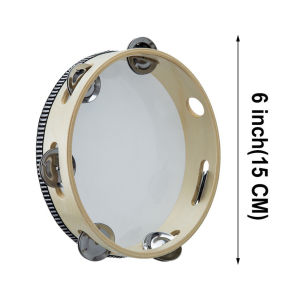 RIXTON 6 Inch Tambourine Drum Musical Tambourine Round Percussion Gift for KTV Party / Dance