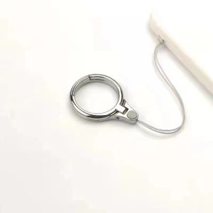 2 in 1 Mobile Phone Metal Finger Ring Holder Stand with Lanyard Universal 360 Degree Protable Cellphone Rope Folding Support