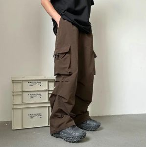 baggy cargo pants celana panjang stly korea gombrong over size bahan parasut