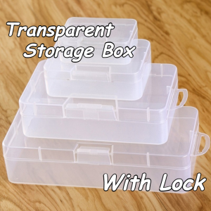 Transparent Storage Box With Lock Thickened Durable PP Plastic Jewelry Beaded Objects Organizer Box