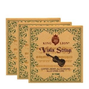 KAWES 4pcs/set  V134 Violin Strings String Diameter Inchs :010-033 Steel Core King Lion Violin String White Copper Copper-Nickel