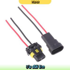 YIBAR 1 2pcs 9005 khe cắm duy nhất với dây 10cm bóng đèn ổ cắm đèn pha đèn sương mù nam cắm adapter chống thấm nước kết nối ô tô