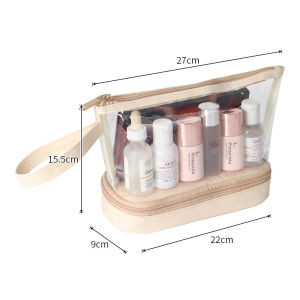 Transparent Makeup Bag double-layer cosmetic bag travel toiletry bag large capacity Multifunctional portable waterproof