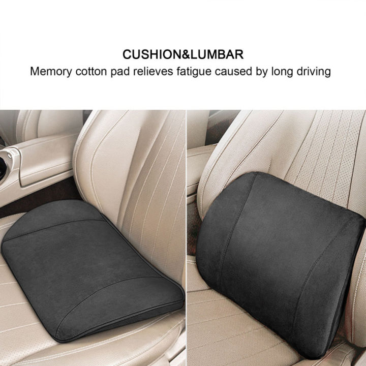 5 Colors 2 in 1 Car Seat Booster Universal Driver Memory Foam Lumbar Pillow Suede Seat Height Inclined Cushion Car Lazada PH