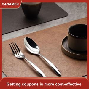 【CANAMEK】 1pcs ánh sáng sang trọng rắn da placemat Cà Phê Nâu PU bảng Mat không thấm nước oilproof cách nhiệt tấm Bát Pad Bảng trang trí nội thất