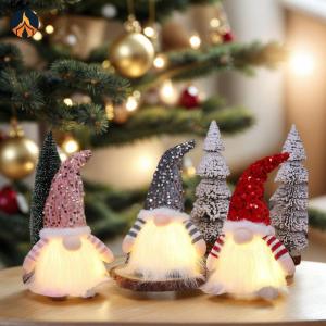 Santa Claus Plush Rudolph Doll with Sequined Hat Glowing Gnome Christmas Faceless Doll Luminous Faceless Gnome Doll for Christmas Decor [Jocestyle Store]