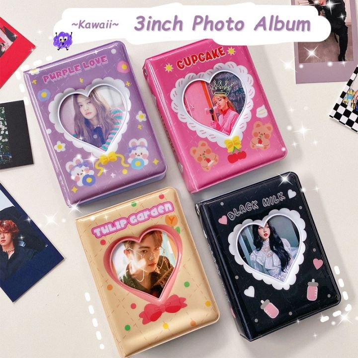 Korean 3 inch Mini Photo Album Lovely Rabbit Heart Storage Card Bag ...