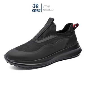 Sepatu Slip On Pria Hitam Keren Simple Elegan Empuk Sepatu Cowok Keren Slip On Dewasa Hitam