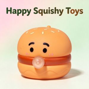 Squishy Toys Bubble Blowing Burger Squeeze Toy Cute Food Plastic For Fidget Stress Relief And Christmas Decorations And Gift for Girls