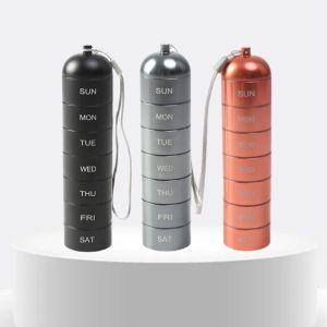 ZENGD Portable Outdoor Pill Boxes Sealed Compartment Multilayer Stainless Steel Storage Box Bottle EDC Tool Pillcase Box Sealed Pill Bottle