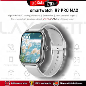 【24-hour shipping】TT HAPPY H9 Pro Max smartwatch Watch 2.01” HD Touch Screen Receive/Dial Calls Game Bluetooth Music Heart Rate/Blood Pressure Monitor