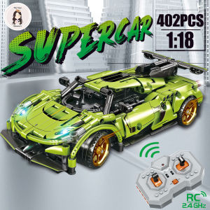 Đồ Chơi Lắp Ráp Kiểu Lego Siêu Xe Thể Thao Điều Khiển Từ Xa Lamborghini / Ferrari / Bugatti Tỉ Lệ 1:18 Với 400 Mảnh