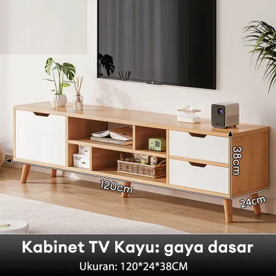 BMZAR Lemari TV Modern Rak TV Meja Lemari Ruang Tamu Buffet TV Minimalis Murah Kayu Model Terbaru