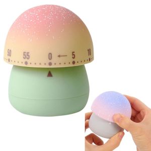 ZYJC SHOP Nấm dễ thương Đồng hồ cơ cho nhà bếp 60 phút Hướng dẫn sử dụng Công cụ quản lý thời gian Sử dụng rộng rãi Lên dây cót Đồng hồ đếm ngược Nhà