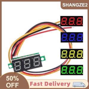 【E-WOITD】 Siêu nhỏ màu xanh lá cây kỹ thuật số DC 0.28 inch siêu nhỏ kỹ thuật số DC điện áp Meter LED điện áp hiển thị có thể điều chỉnh hiển thị kỹ thuật số ba dây DC0-100V Pin Vôn kế