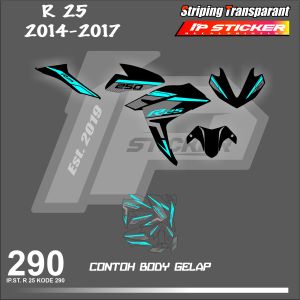 R 25 2014-20175  (COD) STIKER STRIPING MOTOR YAMAHA R25  HOLOGRAM DAN TRANSPARAN