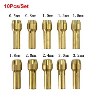 NEXTYOO 10Pcs Thân 4.8mm Đầu kẹp mán mini 05mm-32mm Đồng thau Dụng cụ xoay điện Bền bỉ Bộ chuyển đổi Chuck Dành cho Dremel