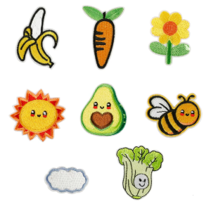 8 Pcs Banana Embroidered Patches Flower Iron on Patches Carrot Repair Patches Sun Sewing on Patches for Hat