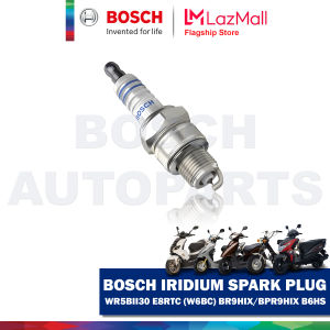 Bosch Spark plug Iridium WR5BII30 / E8RTC (W6BC) for Honda Dio I Dio II Dio III Dio SR ZX50 Yamaha Jog 50 Jog Aprio Chappy 50 1975-Present Chappy 50 1978-Present Peugeot Speedfight 50 Suzuki TR 50 (BR9HIX/BPR9HIX B6HS)