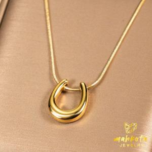 K43 Kalung Liontin U shaped Horseshoe Titanium Korea Style Trending 2023
