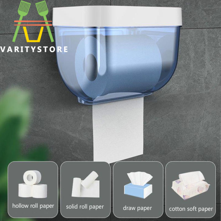 【Varitystore】Punchfree Waterproof Toilet Tissue Box Plastic Roll