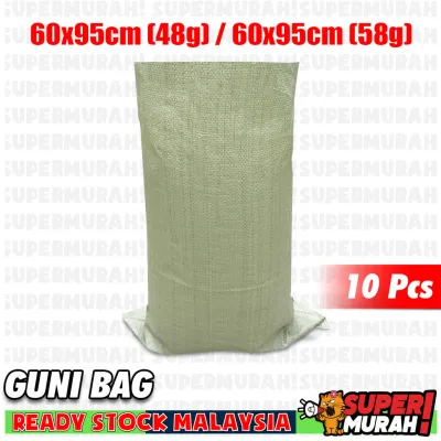 10 Pcs PP Woven Guni Extra Large Plastic Besar Sand Courier Storage Plastic Gunny Sack Kurier Beg Guni Karung Besar 蛇皮袋